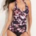 Tankini Bathing Suits for Women Ruched Halter Pull-On Two Piece Swimsuits Sets