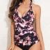 Tankini Bathing Suits for Women Ruched Halter Pull-On Two Piece Swimsuits Sets