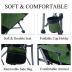 Lamberia Folding Camping Chair for Adults Heavy Duty 330 LBS Capacity Outdoor Camp Chair Thicken 600D Oxford Mesh Back Quad with Arm Rest Cup Holder and Portable Carrying Bag(Green)