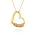 MYKA - Personalized Heart Shape Necklace with Engraved Beads for Women, Custom Inscribed Names, Optional Diamond Stone, Dainty Fashion Jewelry for Mom, Grandma for Mother's Day