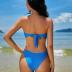 ZAFUL Women's Bandeau Bikini O Ring Strapless Tie Back High Cut Two Piece Swimsuit Bathing Suits