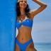 ZAFUL Women's Bandeau Bikini O Ring Strapless Tie Back High Cut Two Piece Swimsuit Bathing Suits
