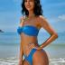 ZAFUL Women's Bandeau Bikini O Ring Strapless Tie Back High Cut Two Piece Swimsuit Bathing Suits