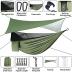 Camping Hammock - Hammocks with Mosquito Net Tent and Rain Fly Tarp, Portable Single & Double Nylon Parachute Hammock with Heavy Duty Tree Strap, Indoor Outdoor Backpacking Survival Travel