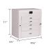 Frebeauty Large Jewelry Box,6-Tier PU Leather Jewelry Organizer,Multi-functional Storage Case with Mirror,Accessories Holder with 5 Drawers for Necklace Bracelets Watches(Pearl White)