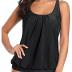 Yonique Womens Blouson Tankini Top No Bottom Loose Fit Swim Top Modest Tank Top