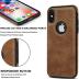 USLOGAN Vegan Leather Phone Case for iPhone Xs Max Luxury Elegant Vintage Slim Phone Cover 6.5 inch (Brown)