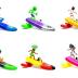 Surfer Dudes Legends & Surfer Pets Wave Powered Mini-Surfer, Pet and Surfboard Beach Toy - Rincon Rex and Santa Cruz