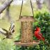 SWEETFULL Solar Bird Feeder for Outdoors Hanging, Metal Wild Bird Feeder for Cardinals Solar Garden Lantern with S Hook as Gift for Bird Lovers (2LBs Heavy Duty birdfeeders)