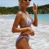 BIKINX Womens Swimsuits Sexy Thong Micro Bikini Ditsy Floral Two Piece Sets Bathing Suit Color Block Bandeau Swim Top