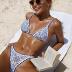 BIKINX Womens Swimsuits Sexy Thong Micro Bikini Ditsy Floral Two Piece Sets Bathing Suit Color Block Bandeau Swim Top