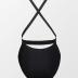 CUPSHE Women's One Piece Swimsuit Sexy Deep V Neck Bathing Suit Crisscross Back Self Tie