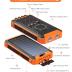 GOODaaa Power Bank Wireless Charger 36000mAh Built in 4 Cables Six Outputs 15W Fast Charging Power Bank for All Mobile Devices Three Inputs Solar Portable Charger with Dual Flashlights, Carabiner