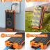 GOODaaa Power Bank Wireless Charger 36000mAh Built in 4 Cables Six Outputs 15W Fast Charging Power Bank for All Mobile Devices Three Inputs Solar Portable Charger with Dual Flashlights, Carabiner