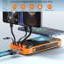 GOODaaa Power Bank Wireless Charger 36000mAh Built in 4 Cables Six Outputs 15W Fast Charging Power Bank for All Mobile Devices Three Inputs Solar Portable Charger with Dual Flashlights, Carabiner