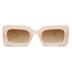 SOJOS Retro 90s Nude Rectangle Sunglasses Womens Mens Trendy Chunky Glasses