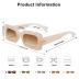 SOJOS Retro 90s Nude Rectangle Sunglasses Womens Mens Trendy Chunky Glasses
