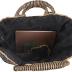 QZUnique Hand-woven Straw Bag Women Summer Beach Handbag Purse Retro Rattan Tote Clutch Travel Bag with Wood Round Top Handle