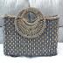 QZUnique Hand-woven Straw Bag Women Summer Beach Handbag Purse Retro Rattan Tote Clutch Travel Bag with Wood Round Top Handle