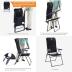 TIMBER RIDGE Adjustable Folding Patio High Back for Adults Lightweight Aluminum Padded Lawn Chair for Outside, Heavy Duty Supports 300 LBS, Black