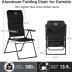 TIMBER RIDGE Adjustable Folding Patio High Back for Adults Lightweight Aluminum Padded Lawn Chair for Outside, Heavy Duty Supports 300 LBS, Black