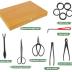 Bonsai Tools Set with Wood Box 12PCS Heavy Duty Bonsai Tree Kit, Trimming Scissor Shears, Concave Cutter, Wire Rolls, Wire Cutter and More, Gardening Bonsai Pruning & Care Kit