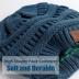 Womens Satin Lined Winter Beanie Hats Cable Knit Beanie for Men Silk Lining Thick Chunky Cap Soft Slouchy Warm Hat Blue