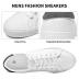 FRACORA Mens Canvas Shoes White Black Sneakers Low Top Lace Up Casual Shoes
