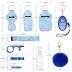 AMIR Safety Keychain Set for Women and Kids, 10 Pcs Safety Keychain Accessories, Self Defense Keychain Set for Girls with Safe Sound Personal Alarm, No Touch Door Opener, Whistle and Pom, Blue