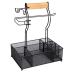 FANGSUN Grill Caddy, BBQ Caddy with Paper Towel Holder, Picnic Condiment Utensil Caddy for Outdoor Camping, Barbecue Accessories Storage Organizer for Griddle Grilling Tool, Rv Patio Camper Must