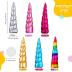 Juexica 12 Pack 5.12 Inches Glitter Unicorn Horns DIY Headbands for Halloween Party(Bright Colors)