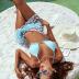 Blooming Jelly Womens 3 Piece Swimsuits Triangle Halter Thong Bikini Set Butterfly Bathing Suits Sarongs