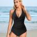 SUUKSESS Women Sexy Tummy Control One Piece Swimsuits Halter Push Up Bathing Suits
