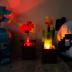 Ukonic Minecraft Orange Tulip & Poppy Flower Pot Mood Lights, Set of 2, Nightstand Table Lamp with LED Light for Bedroom, Desk, Living Room, Home Decor Room Essentials, Video Game Gifts & Collectibles