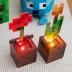 Ukonic Minecraft Orange Tulip & Poppy Flower Pot Mood Lights, Set of 2, Nightstand Table Lamp with LED Light for Bedroom, Desk, Living Room, Home Decor Room Essentials, Video Game Gifts & Collectibles