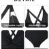 Aqua Eve Women Plus Size One Piece Swimsuits V Neck Tummy Control Bathing Suits Front Cross Swimwear
