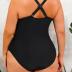 Aqua Eve Women Plus Size One Piece Swimsuits V Neck Tummy Control Bathing Suits Front Cross Swimwear
