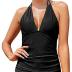 Yonique Women's Halter Tankini Top No Bottom V Neck Swim Top Tummy Control Bathing Suit Top