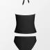 CUPSHE Women's Tankini Set Two Piece Swimsuit Ruffled Halter Low Back