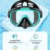 Snorkel Set with Fins for Adults, Mask Fins Snorkel Gear for Men and Women, Dry Top Snorkel Mask Snorkel Fins Combo Set with Travel Bag for Snorkeling, Diving, Swimming
