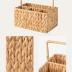 StorageWorks Hand-Woven Wicker Silverware Organizer - Water Hyacinth Cutlery Holder for Countertop with Handle (1-Pack)