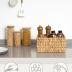 StorageWorks Hand-Woven Wicker Silverware Organizer - Water Hyacinth Cutlery Holder for Countertop with Handle (1-Pack)