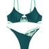 ZAFUL Women's Sexy Cutout Bikini Thong Bikini Set Tie Back Two Piece Swimsuit Bathing Suit