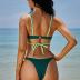 ZAFUL Women's Sexy Cutout Bikini Thong Bikini Set Tie Back Two Piece Swimsuit Bathing Suit