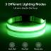 Vizpet LED Dog Collar, Light Up Dog Collar Adjustable USB Rechargeable Super Bright Safety Light Glowing Collars for Dogs(Large,Green)