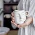 Bloomingville Stoneware Face, Reactive Glaze, Cream Color Mug, 1 Count (Pack of 1), White