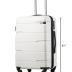 Coolife Luggage Expandable(only 28") Suitcase PC+ABS Spinner Built-In TSA lock 20in 24in 28in Carry on (white, S(20in_carry on))