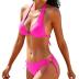 Floerns Women's Solid Halter Tie Side Bikini Set Two Piece Bathing Suit