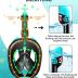 Mask Fins Snorkeling Gear for Adults, Full Face Snorkel Mask & Adjustable Swim Fins Snorkel Set, Panoramic View Snorkel Mask Dry Top System Anti-Fog Anti-Leak
