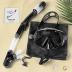 Snorkel Set, Zipoute Snorkel Dry Top Snorkeling Gear for Adults, Panoramic Anti-Leak and Anti-Fog Tempered Glass Lens, Adults Adjustable Snorkeling Set, Scuba Diving Swimming Training Snorkel Kit